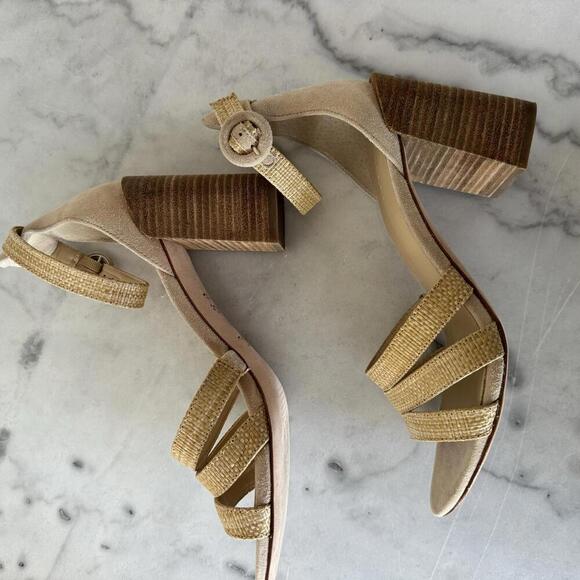 J.McLaughlin Natural Block Heeled Sandals Size 8.5 - Picture 8 of 8